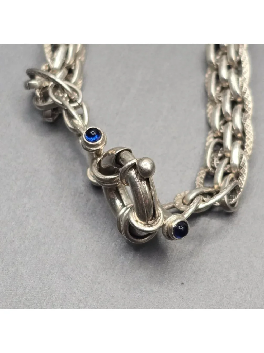 Vintage Sterling Silver Heavy Woven Statement Bracelet 6.75" 925 8.5mm Chain - Picture 6 of 12